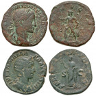 [Roman Imperial]. Lot of two Severan era Sestertii. Lot of two Severan era sestertii, Severus Alexander and Julia Mamaea. Fine. 

All group lots are...