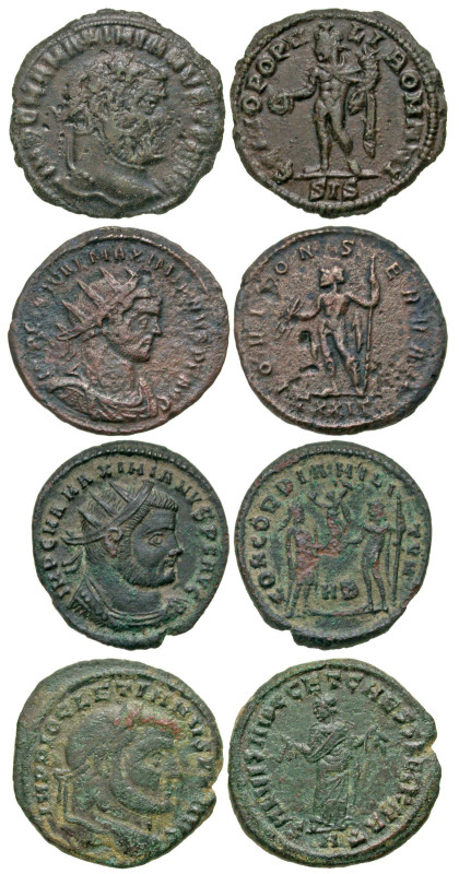 [Roman Imperial]. Lot of four Tetrarchic era AE #2. Lot of four Tetrarchic era A...