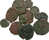 [Byzantine]. Lot of 12 Byzantine AE. Lot of 12 Byzantine AE. Justin I (4), Justinian I (7), Phocas (1). VG-Fine.. 

All group lots are sold as-is, r...