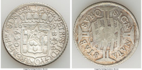 Ceara Counterstamped 640 Reis 1699-(R) VF Rio de Janeiro mint, cf. KM90.1 (host coin), cf. LMB-136 (same). 37mm. 18.53gm. Counterstamp "CEARA" within ...