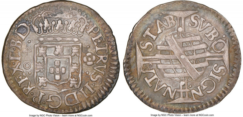Pedro II 40 Reis ND (1695-1699)-(B) AU53 NGC, Bahia mint, KM76, LMB-114, Bentes-...