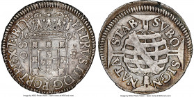 Pedro II "Small Crown" 80 Reis 1695-(B) AU Details (Cleaned) NGC, Bahia mint, KM78, LMB-115, Bentes-86.01. Small crown, "E.B.D." variety. A wonderfull...