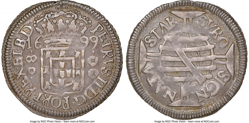 Pedro II 80 Reis 1699-(R) VF35 NGC, Rio de Janeiro mint, KM87.1, LMB-131, Bentes...