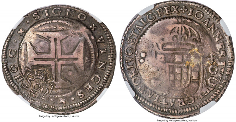 Pedro II Counterstamped 500 Reis ND (1698) VF30 NGC, Lisbon mint, KM438.1, Gomes...