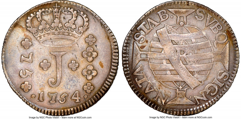 Jose I 75 Reis 1754-R XF Details (Cleaned) NGC, Rio de Janeiro mint, KM176.2, LM...
