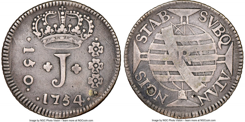 Jose I 150 Reis 1754-R VF Details (Plugged) NGC, Rio de Janeiro mint, KM296, LMB...
