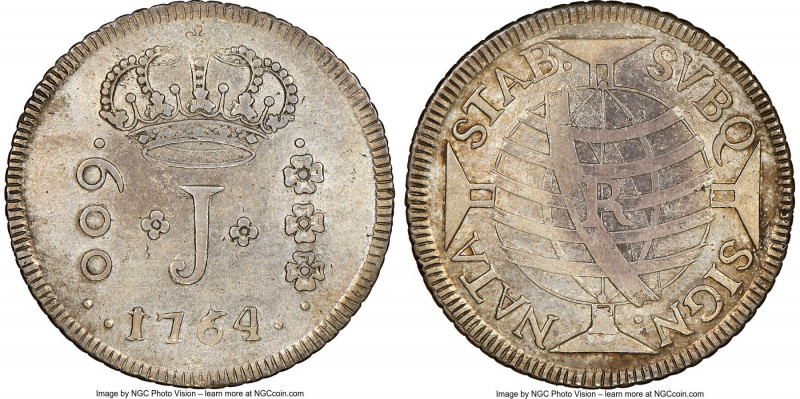 Jose I 600 Reis 1764/58-R XF Details (Cleaned) NGC, Rio de Janeiro mint, KM187, ...