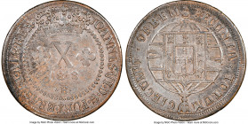 João VI 10 Reis 1818-R AU Details (Cleaned) NGC, Rio de Janeiro mint, KM314.1, LMB-500, Bentes-467.01. A deep chocolate specimen with only the scantes...