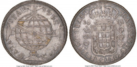 João Prince Regent 960 Reis 1814-B AU58 NGC, Bahia mint, KM307.1, LMB-399, Bentes-333.10. A sharp and well-preserved survivor of a 960 Reis, overstruc...