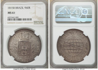 João Prince Regent 960 Reis 1815-R MS61 NGC, Rio de Janeiro mint, KM307.3, LMB-425, Bentes-335.16. Imbued with an allover silty patina lightly obscuri...