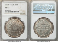 João Prince Regent 960 Reis 1816-B MS63 NGC, Bahia mint, KM307.1, LMB-401a, Bentes-333.13. An exemplary specimen in an appreciable state of preservati...