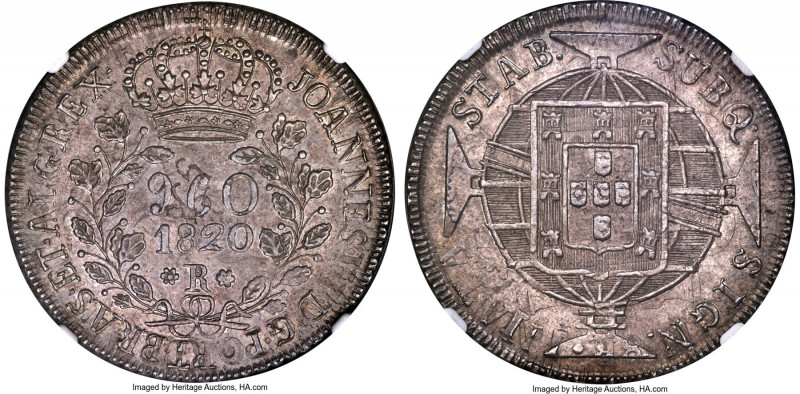 João VI 960 Reis 1820-R MS63 NGC, Rio de Janeiro mint, KM326.1, LMB-478, Bentes-...