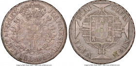 João VI 960 Reis 1821-R AU Details (Reverse Tooled) NGC, Rio de Janeiro mint, KM326.1, LMB-479, Bentes-443.29. Point between "V" and "I" variety. An a...