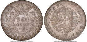 João VI 960 Reis 1822-R MS62 NGC, Rio de Janeiro mint, KM326.1, LMB-480. Struck over a Ferdinand VII 8 Reales 1812. The fleeting final date for the ty...