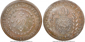 Pedro I 20 Reis 1830-R AU50 Brown NGC, Rio de Janeiro mint, KM360.1, LMB-586, Bentes-495.15. A fine offering featuring lightly worn motifs and minor h...