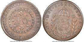 Pedro I 40 Reis 1828-R XF Details (Cleaned) NGC, Rio de Janeiro mint, KM363.1, LMB-600, Bentes-490.08. Lightly circulated and populated by wisps throu...