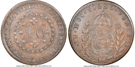 Pedro I 40 Reis 1828-R XF Details (Cleaned) NGC, Rio de Janeiro mint, KM363.1, LMB-600, Bentes-490.08. Lightly circulated and populated by wisps throu...