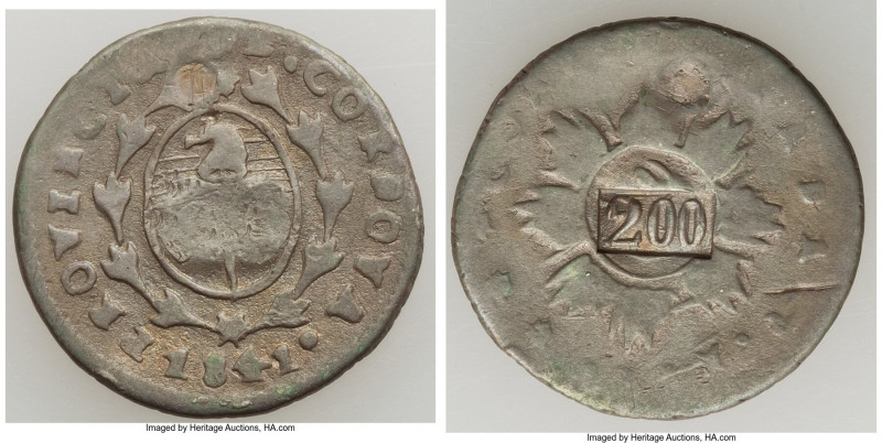 Pedro II Counterstamped 1/2 "Balastraca" of 200 Reis ND (1864-1870) VG, KM-Unl, ...