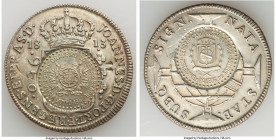 Republic Countermarked 960 Reis 1957 XF, KM-Unl. 42mm. 26.78 gm. Struck for the visit of Portuguese President Craveiro Lopes to Brazil in June of 1957...