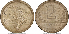 Republic copper-nickel Pattern 2 Cruzeiros 1941 MS64 NGC, KM-Pn337, LMB-283d, Bentes-E95.03. A slightly scarcer 2 Cruzeiros Pattern designed with a th...