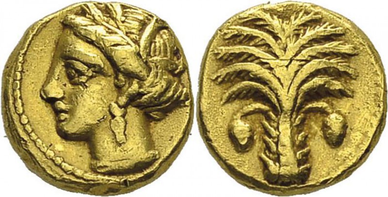Afrique - Zeugitane - Carthage 
 1/4 de statère d’or - (350-320)
 Les 1/4 de s...