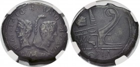Octavien et Jules César (43-27) 
 Dupondius ou as copia - Lyon (c. 36) 
 Rare dans cette qualité et de bon style. Superbe - NGC CHOICE XF* (4/5 et 5...