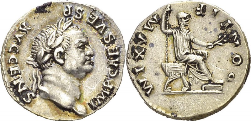 Vespasien (69-79) 
 Denier - Rome (73) 
 Magnifique exemplaire.
 Superbe
 10...