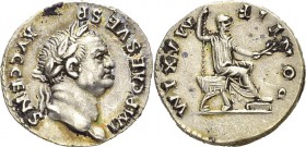 Vespasien (69-79) 
 Denier - Rome (73) 
 Magnifique exemplaire.
 Superbe
 100 / 200