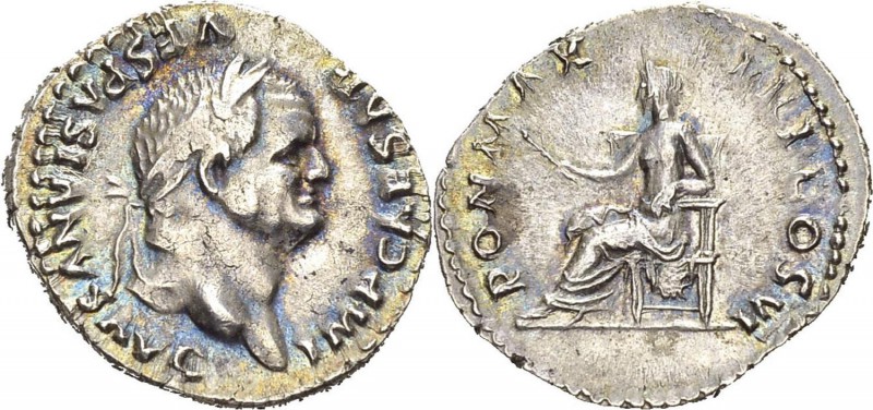 Vespasien (69-79) 
 Denier - Rome (75)
 Magnifique exemplaire - Légères rayure...
