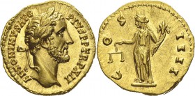 Antonin le Pieux (138-161) 
 Aureus - Rome (148-149)
 D’une qualité hors norme et de très bon style.
 Cal. 1502a
 FDC Exceptionnel - NGC CHOICE MS...