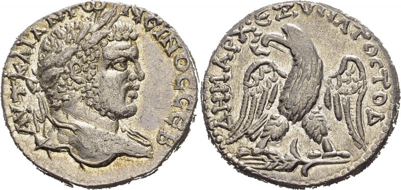 Caracalla (211-217) 
 Tétradrachme - Chypre (215-217) 
 Magnifique exemplaire ...