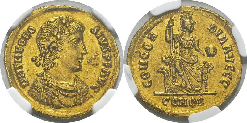 Théodose Ier (379-395) 
 Solidus - Constantinople (379-383) 
 D’une qualité ex...