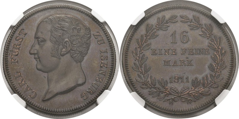 Allemagne - Isenbourg Charles (1803-1820)
 Epreuve en cuivre du thaler - 1811 R...