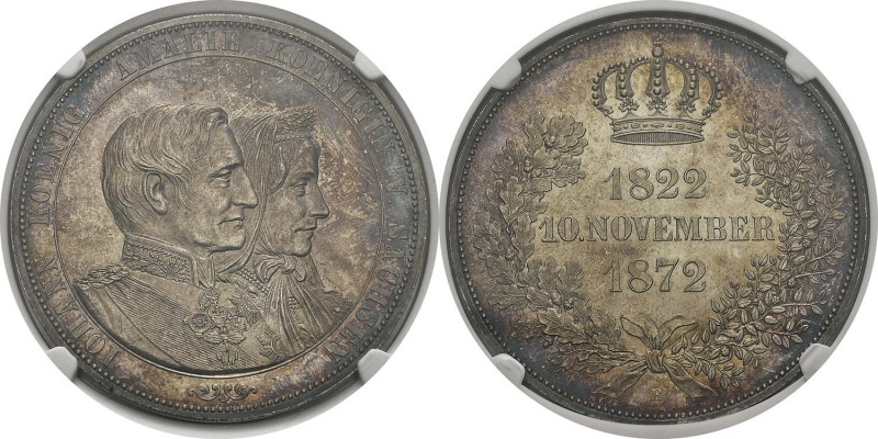 Allemagne - Saxe 
 Jean (1854-1873)
 Double thaler - 1872 B Dresde. Tranche in...