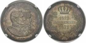 Allemagne - Saxe 
 Jean (1854-1873)
 Double thaler - 1872 B Dresde. Tranche inscrite.
 Très rare dans cette qualité. FDC - NGC MS 65
 400 / 500