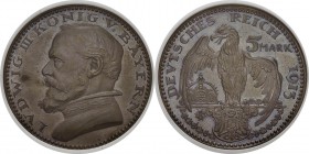 Allemagne - Empire (1871-1918) 
 Bavière - Louis III (1913-1918)
 Epreuve en cuivre sur flan bruni du 5 marks - 1913 - Goetz.
 Flan Bruni - NGC PF ...