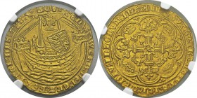 Angleterre
 Edouard III (1327-1377)
 1 noble d’or - 4ème émission « Treaty period » - Non daté (1361-1369) Londres.
 Rarissime dans cette qualité. ...