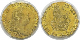 Angleterre
 Georges III (1760-1820)
 Epreuve sur flan bruni du 1/3 guinée or - 1775 Richard Yeo.
 Tranche cordonnée - Frappe monnaie.
 Rarissime....