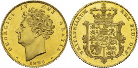 Angleterre
 Georges IV (1820-1830)
 Epreuve sur flan bruni du 1/2 souverain or - 1826 
 Très rare.
 Flan Bruni - PCGS PR 64 CAMEO
 4.000 / 5.000