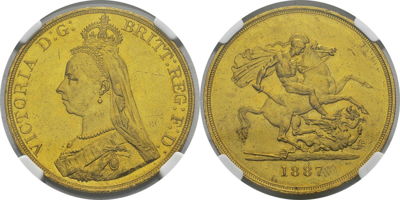 Angleterre 
 Victoria (1837-1901) 
 5 souverains or - 1887
 Magnifique exempl...