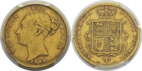Angleterre 
 Victoria (1837-1901)
 1/2 souverain or - 1885/3 
 Très rare.
 TTB à Superbe - PCGS XF 40
 150 / 200