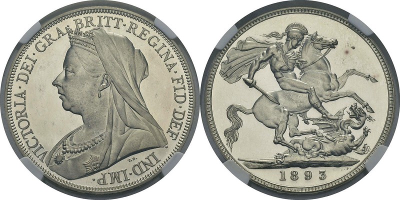 Angleterre 
 Victoria (1837-1901)
 Epreuve sur flan bruni du 1 couronne - 1893...