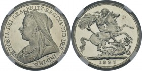 Angleterre 
 Victoria (1837-1901)
 Epreuve sur flan bruni du 1 couronne - 1893 (LVI).
 Magnifique exemplaire. Très rare en « proof cameo ».
 Flan ...
