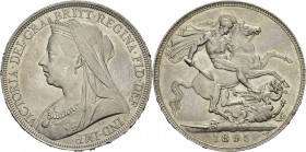 Angleterre 
 Victoria (1837-1901)
 1 couronne - 1895 (LVIII). 
 Magnifique exemplaire.
 Pratiquement FDC - NGC MS 63
 200 / 300