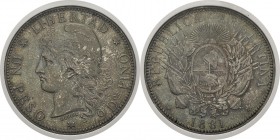 Argentine
 République (1862 à nos jours) 
 1 peso - 1881
 Exemplaire de la collection Pittman. 
 Superbe - ANACS AU 58
 200 / 300