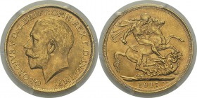 Australie
 Georges V (1910-1936)
 1 souverain or - 1917 S Sydney. 
 Pratiquement FDC - PGCS MS 63+
 300 / 400