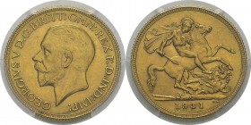 Australie
 Georges V (1910-1936)
 1 souverain or - 1931 M Melbourne. 
 Pratiquement FDC - PCGS MS 63
 400 / 500