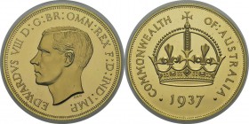 Australie 
 Edouard VIII (1936)
 Epreuve en or sur flan bruni de la couronne - 1937 
 Bruce M15c.1 var frappe médaille - 1 exemplaire. 
 Flan Brun...