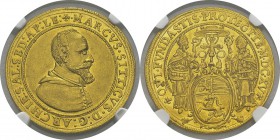 Autriche - Salzbourg
 Markus Sittikus Von Hohenems (1612-1619) 
 4 ducats or - 1615
 Rarissime et magnifique exemplaire. 
 Superbe à FDC - NGC MS ...