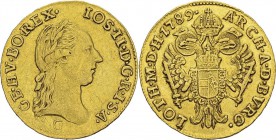 Autriche
 François II (1792-1835)
 1 ducat or - 1789 G Nagybànya. 
 Rare - Légère rayure sur la joue. 
 TTB à Superbe
 300 / 400